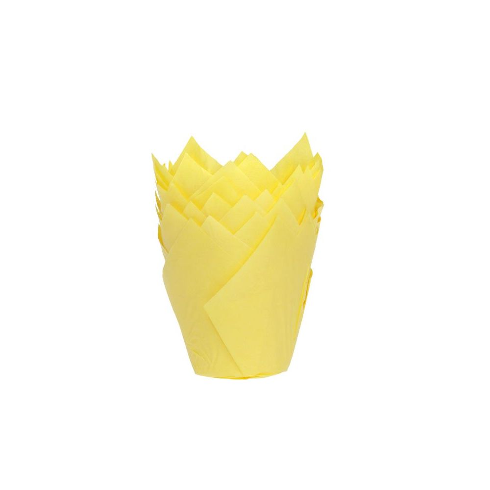 Muffin paper cases - House of Marie - tulip, yellow, 36 pcs.