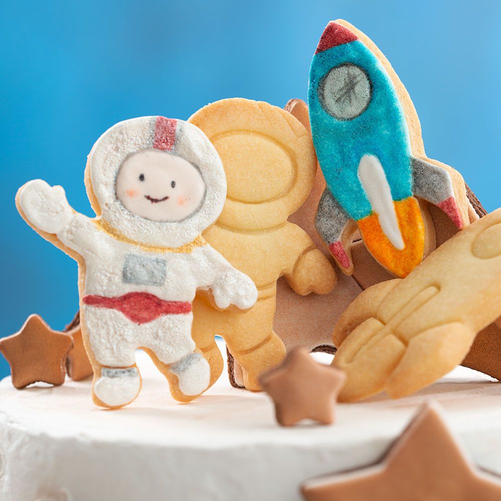 Zestaw foremek, wykrawaczy do ciastek - Decora - Astronauta i rakieta, 2 szt.