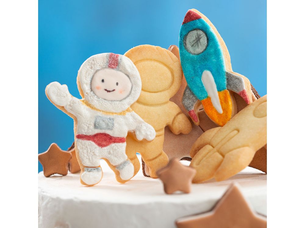 Zestaw foremek, wykrawaczy do ciastek - Decora - Astronauta i rakieta, 2 szt.