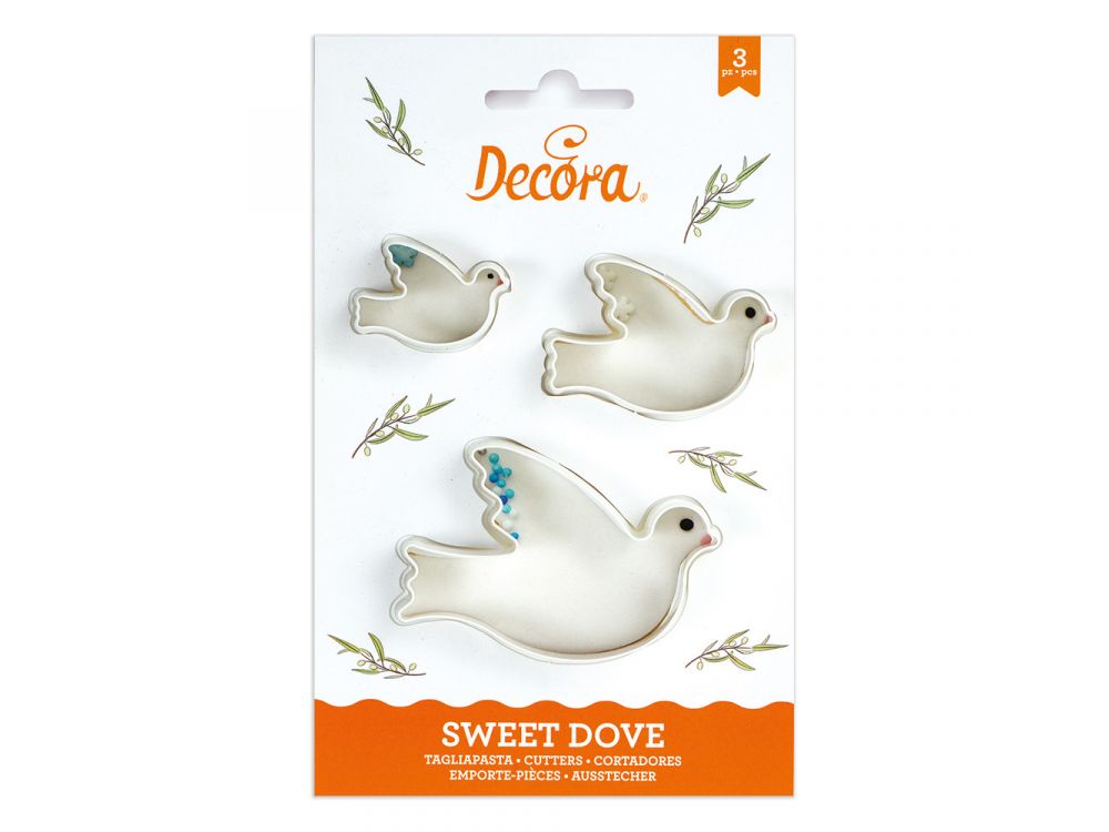 Cookie cutter - Decora - dove, 3 pcs