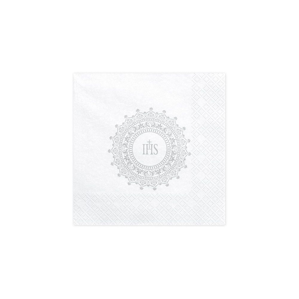 Serwetki papierowe IHS - PartyDeco - srebrne, 16,5 cm, 20 szt.