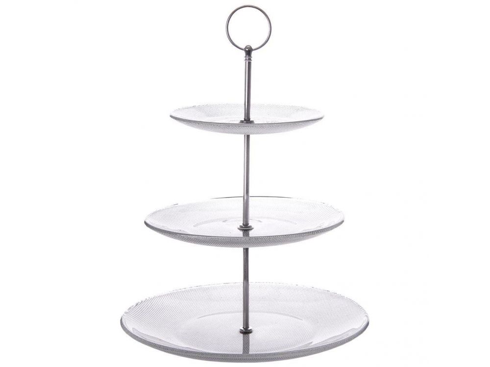 Cake stand, 3 Tier - Orion - glass, 33 cm