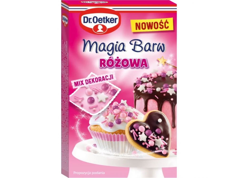 Posypka cukrowa - Dr. Oetker - Magia Barw, różowa, 70 g