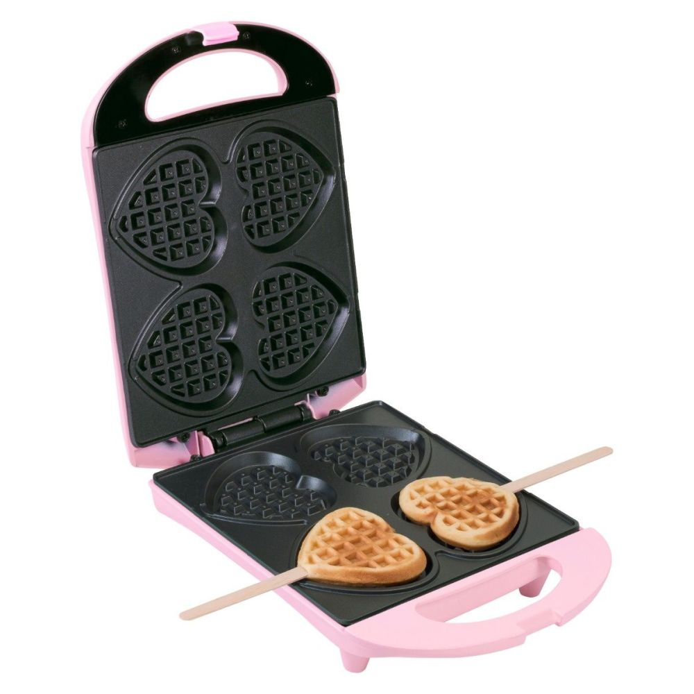 Waffle maker - Bestron - hearts on a stick, 780 W