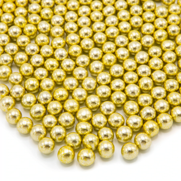 Sugar sprinkles - Happy Sprinkles - Gold Metallic Choco M, gold, 90 g