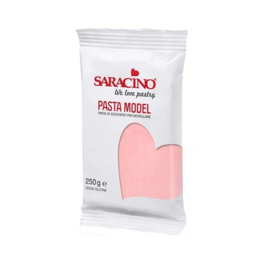 Masa cukrowa do modelowania figurek - Saracino - różowa, 250 g