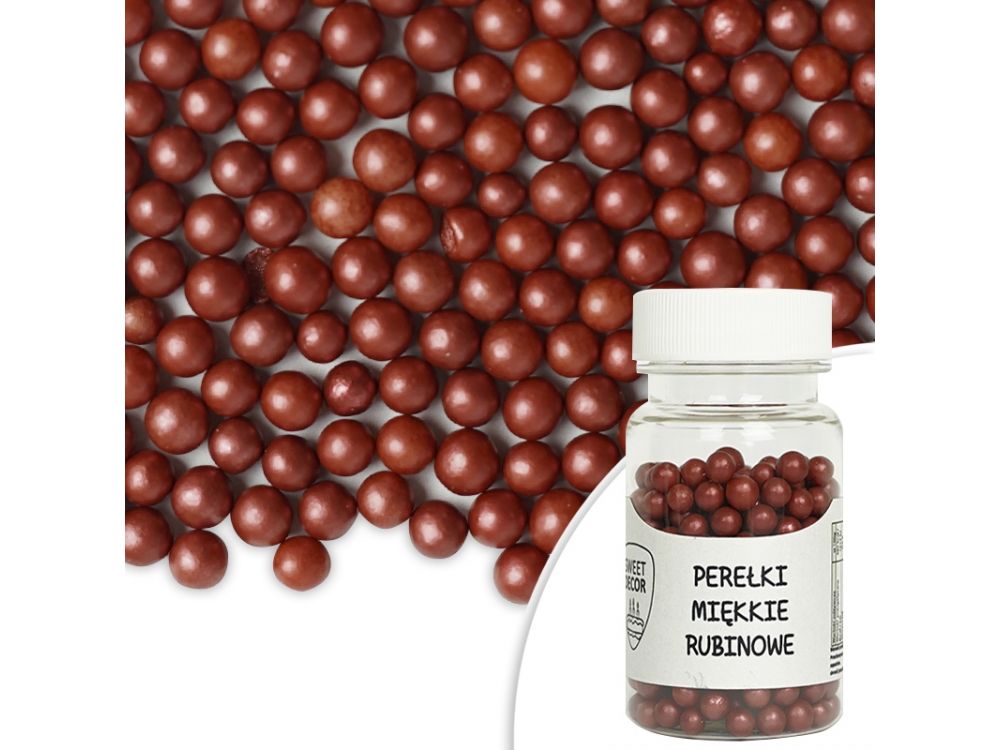 Sugar sprinkles - Pearls, ruby, 30 g