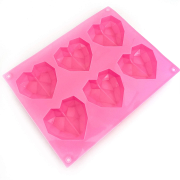 Silicone cookie mold - Happy Sprinkles - Diamond Hearts, 6 pcs.