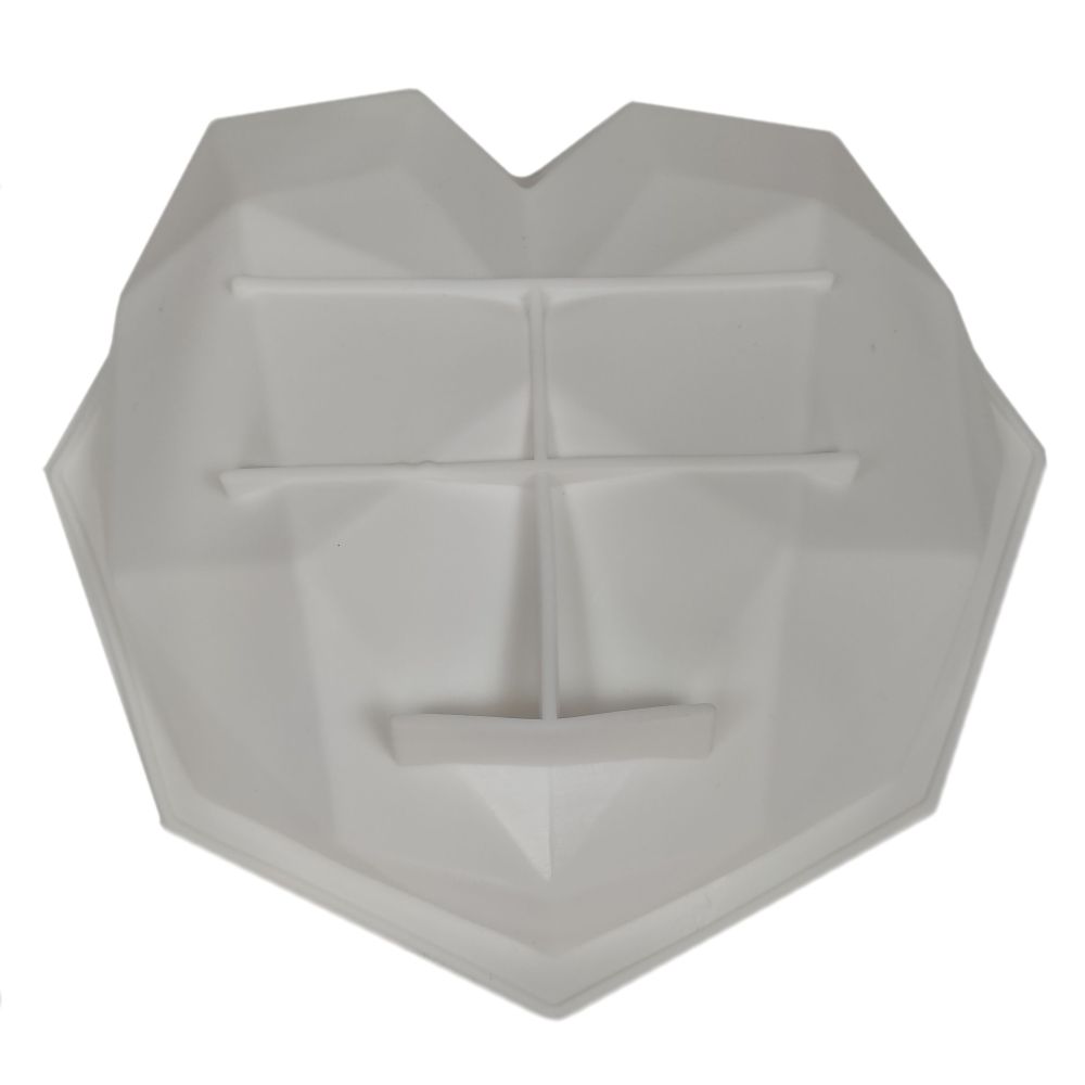 Forma silikonowa - Serce Geometryczne, 21 cm, 3D