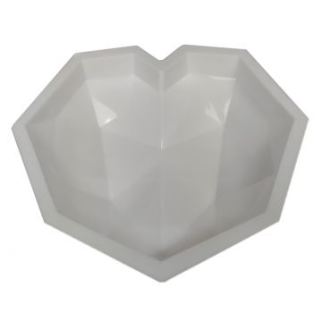 Silicone mold - Geometric Heart, 21 cm, 3D