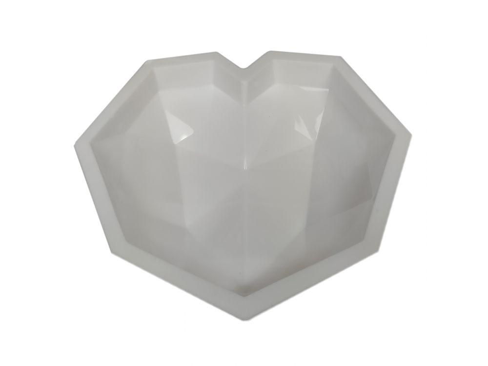 Silicone mold - Geometric Heart, 21 cm, 3D