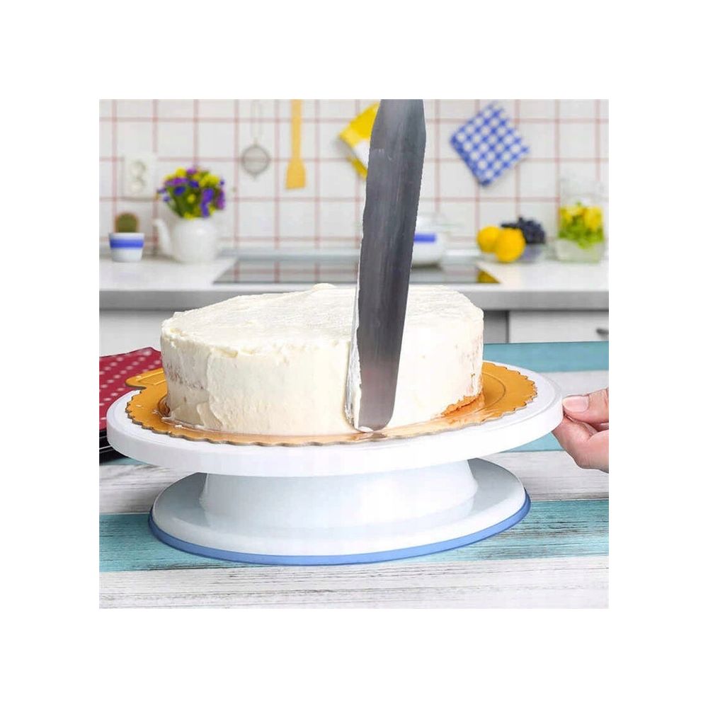 Patera obrotowa do ciast - biała, 26 cm