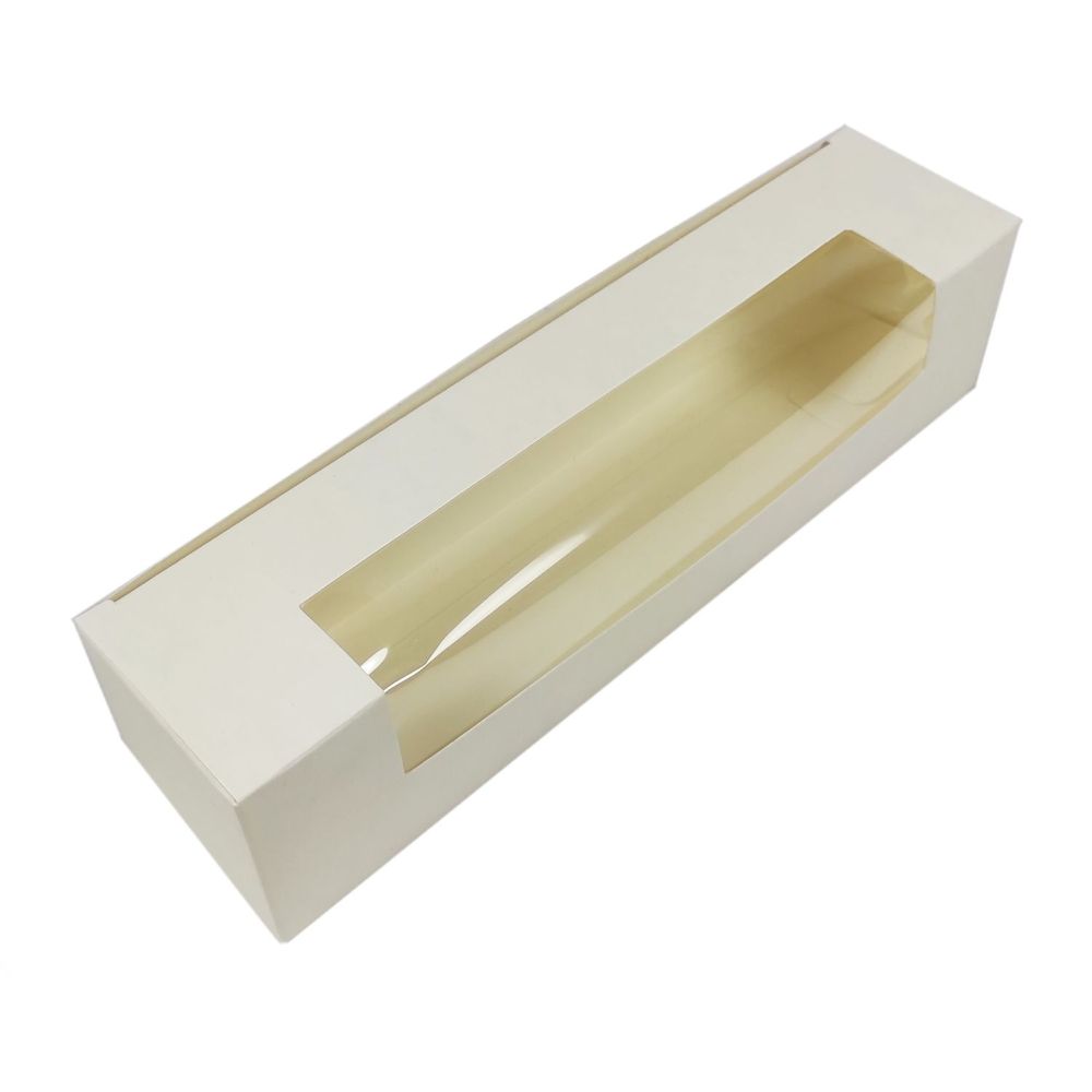 Pudełko na makaroniki z oknem - Matpack - białe, 20 cm