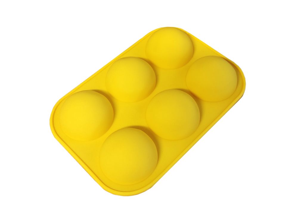 Forma silikonowa półkule - żółta, 6 szt.