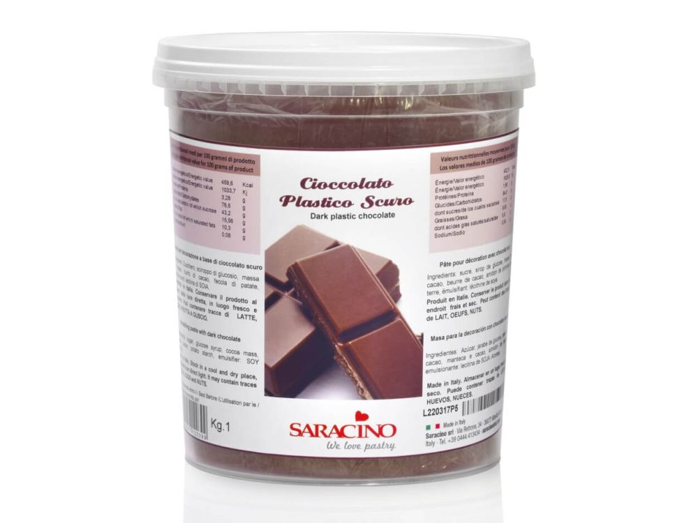 Chocolate modelling paste - Saracino - dark, 1 kg
