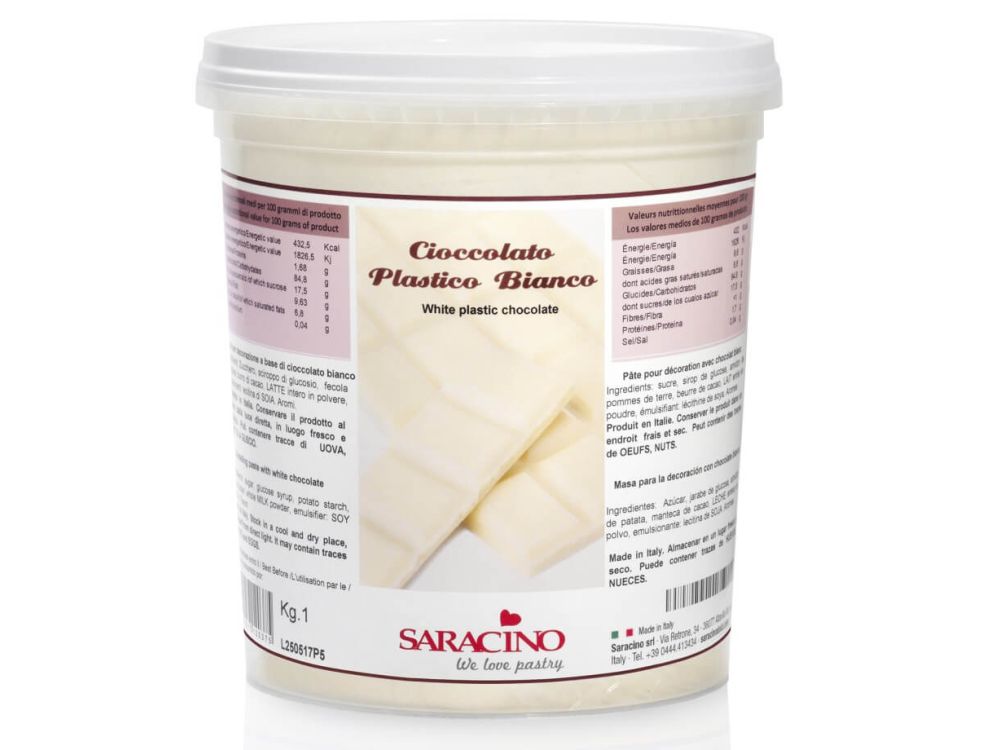 Chocolate modelling paste - Saracino - white, 1 kg