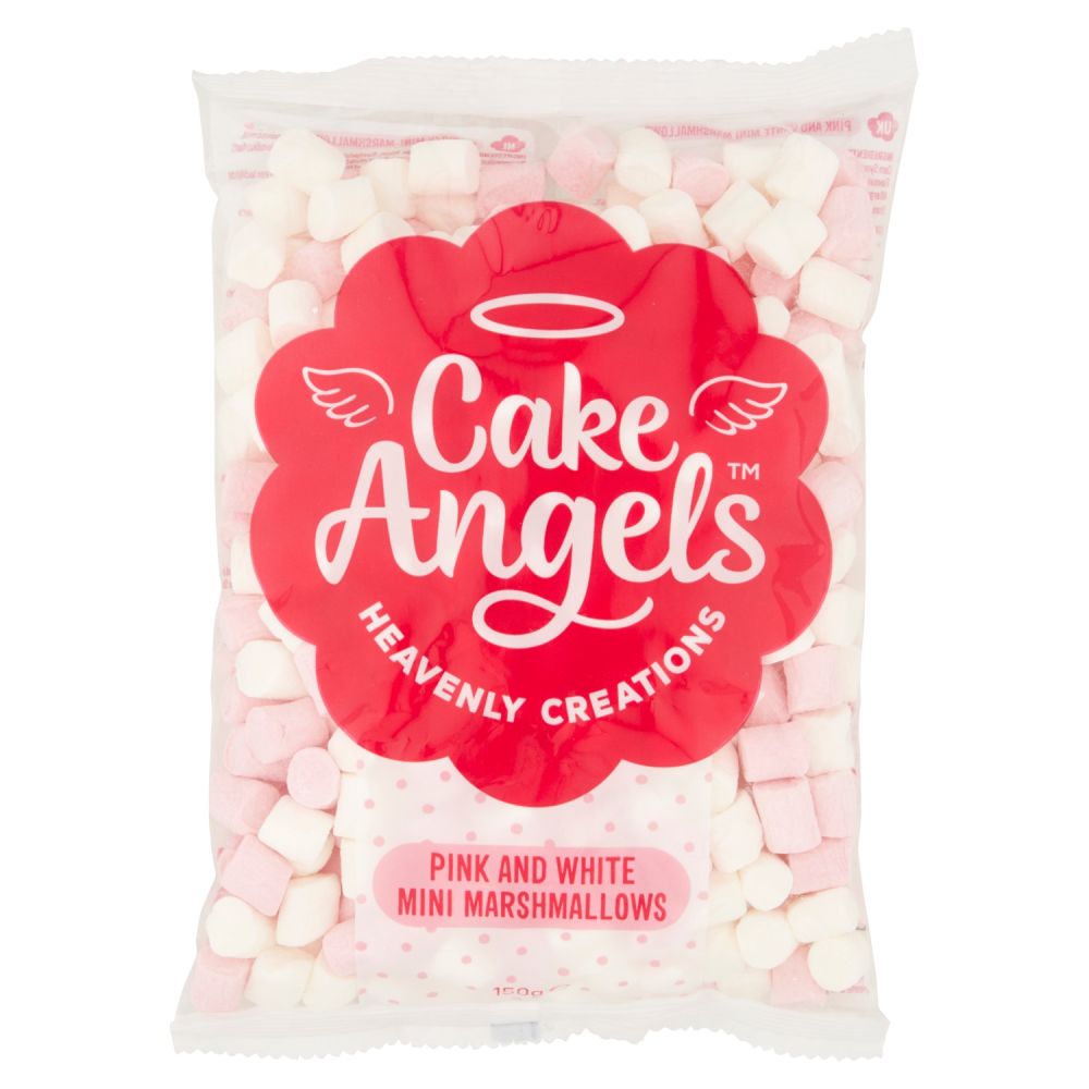 Mini pianki Marshmallow do deserów - Cake Angels - biało-różowe, 150 g