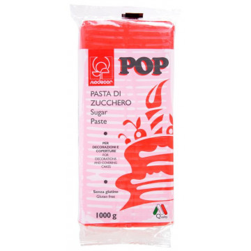 Sugar paste, fondant Pop - Modecor - red, 1 kg
