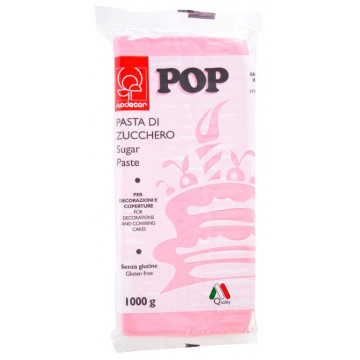 Sugar paste, fondant Pop - Modecor - pink, 1 kg
