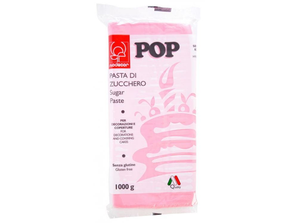 Sugar paste, fondant Pop - Modecor - pink, 1 kg