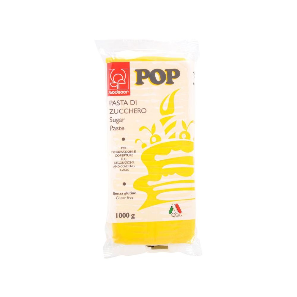 Sugar paste, fondant Pop - Modecor - yellow, 1 kg