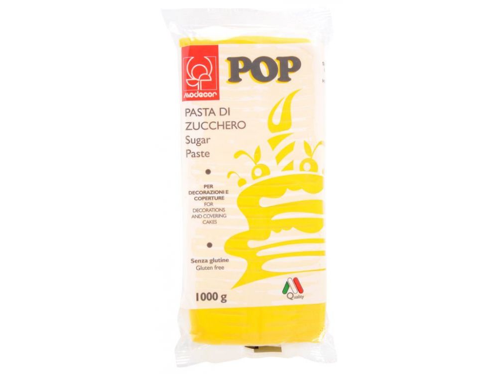 Sugar paste, fondant Pop - Modecor - yellow, 1 kg