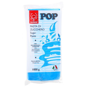 Sugar paste, fondant Pop - Modecor - blue, 1 kg