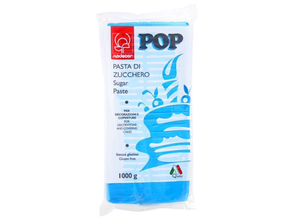 Sugar paste, fondant Pop - Modecor - blue, 1 kg