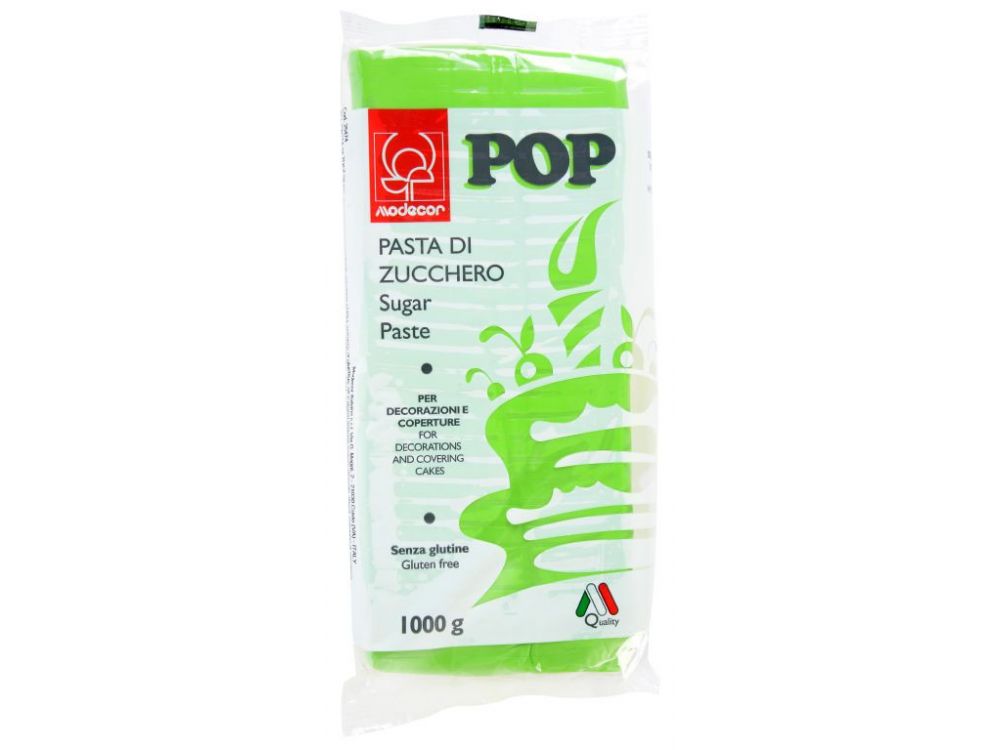 Sugar paste, fondant Pop - Modecor - green, 1 kg