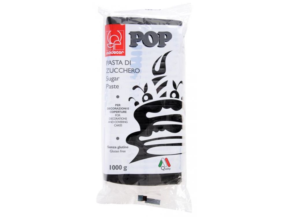 Sugar paste, fondant Pop - Modecor - black, 1 kg