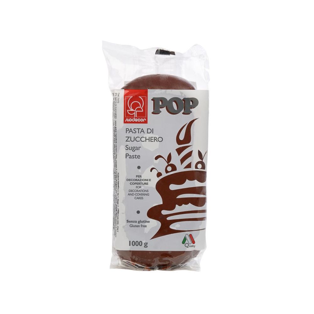 Sugar paste, fondant Pop - Modecor - brown, 1 kg