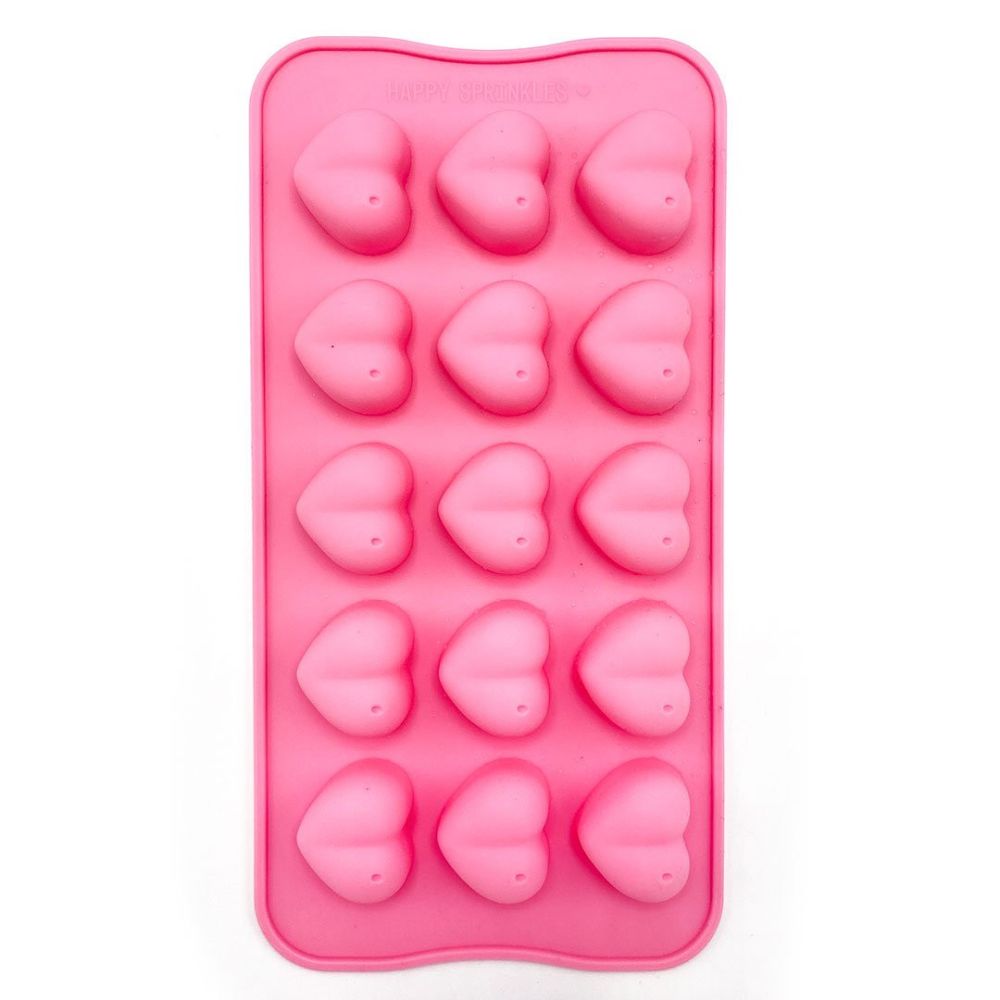 Silicone mold for pralines and chocolates - Happy Sprinkles - hearts, 15 pcs.