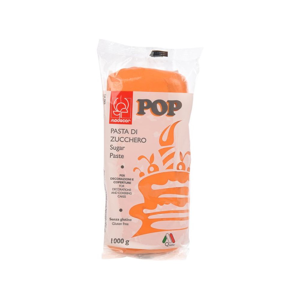 Sugar paste, fondant Pop - Modecor - orange, 1 kg
