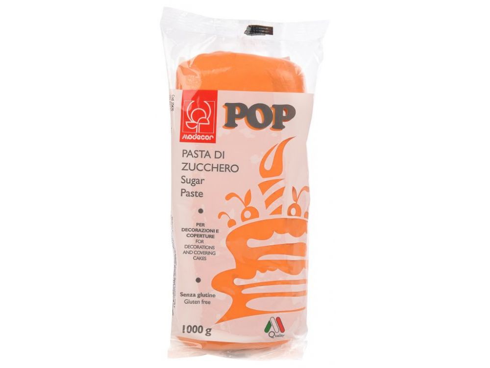 Sugar paste, fondant Pop - Modecor - orange, 1 kg