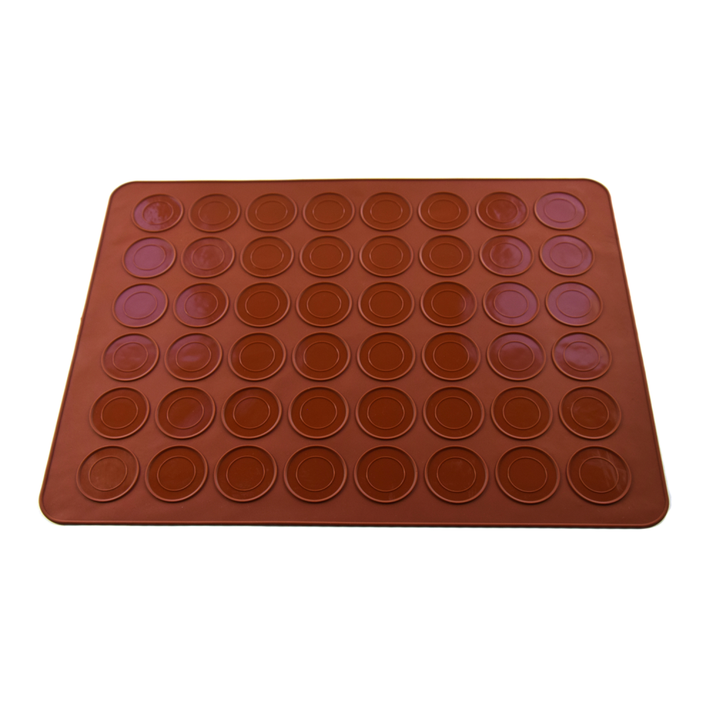 Silicone mat for macaroons - brown, 38 x 28 cm, 48 pcs.