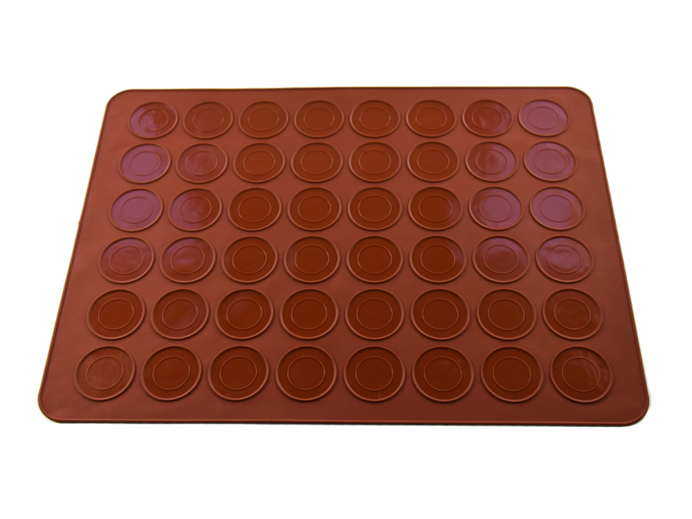 Silicone mat for macaroons - brown, 38 x 28 cm, 48 pcs.