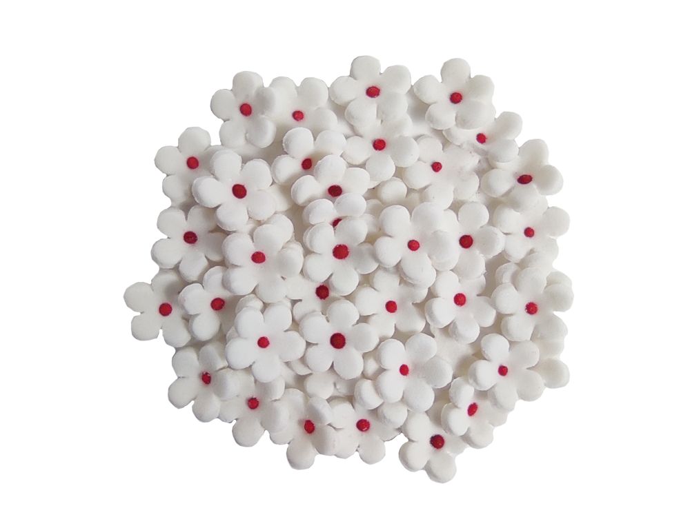 Sugar decorations for a cake - Slado - Apple blossoms, white, 45 pcs.