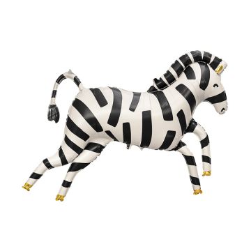 Balon foliowy Zebra - PartyDeco - biało-czarny, 115 x 85 cm
