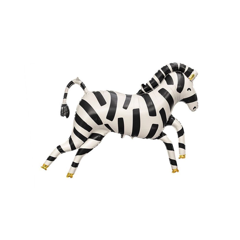 Balon foliowy Zebra - PartyDeco - biało-czarny, 115 x 85 cm