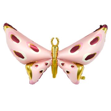 Foil balloon Butterfly - PartyDeco - pink, 120 x 87 cm