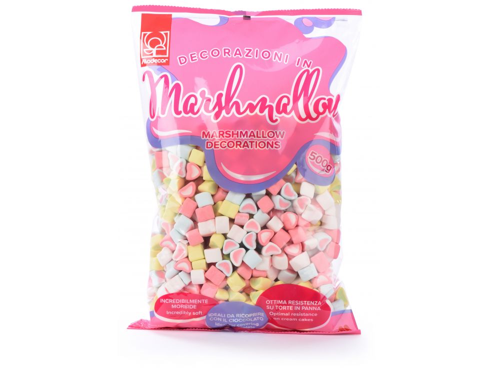 Pianki Marshmallow do deserów - Modecor - serduszka, 500 g