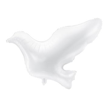 Balon foliowy Gołąb - PartyDeco - biały, 77 x 66 cm