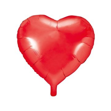 Foil balloon Heart - PartyDeco - red, 61 cm