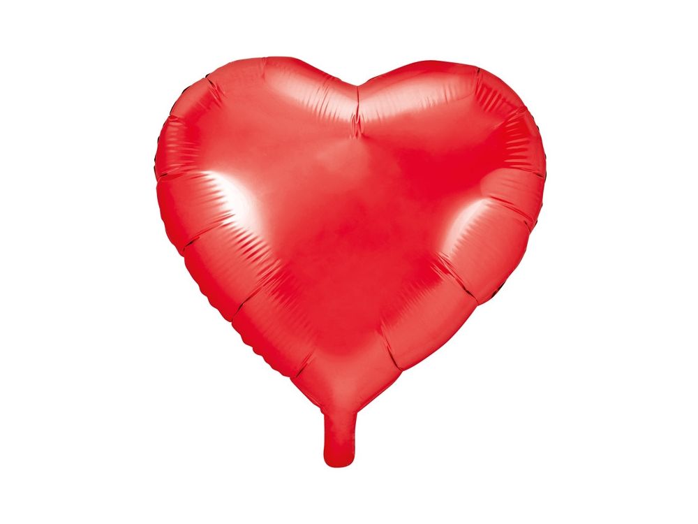 Foil balloon Heart - PartyDeco - red, 61 cm