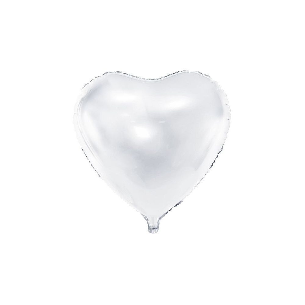 Foil balloon Heart - PartyDeco - white, 61 cm