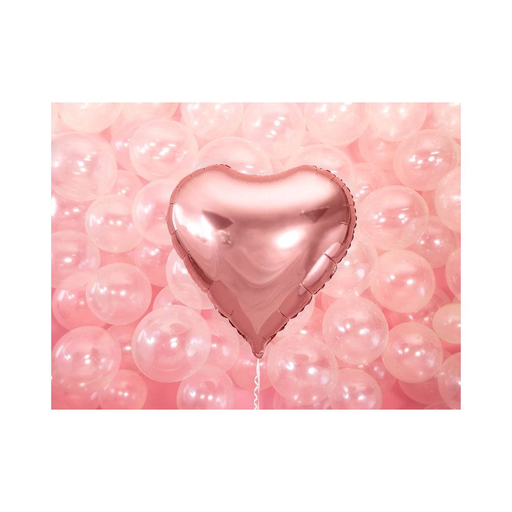 Foil balloon Heart - PartyDeco - rose gold, 61 cm
