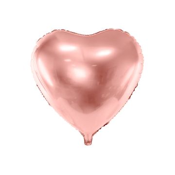 Foil balloon Heart - PartyDeco - rose gold, 61 cm