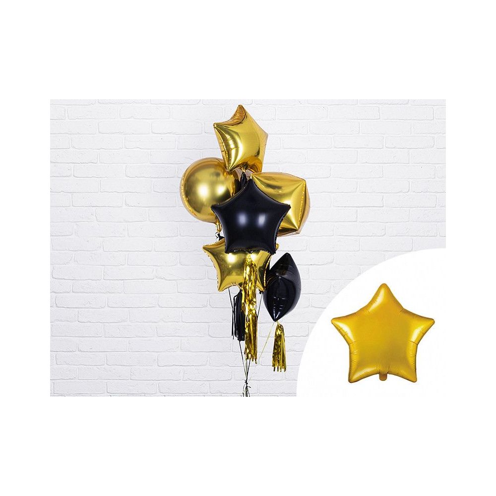 Foil balloon Star - PartyDeco - gold, 48 cm