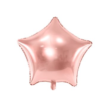 Balon foliowy Gwiazdka - PartyDeco - różowe złoto, 48 cm