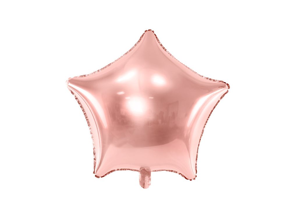Balon foliowy Gwiazdka - PartyDeco - różowe złoto, 48 cm